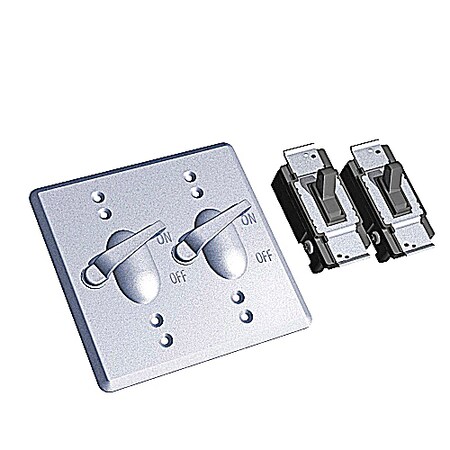 Abb COVER 2-GANG TWO SWITCH SILVER S421E-R